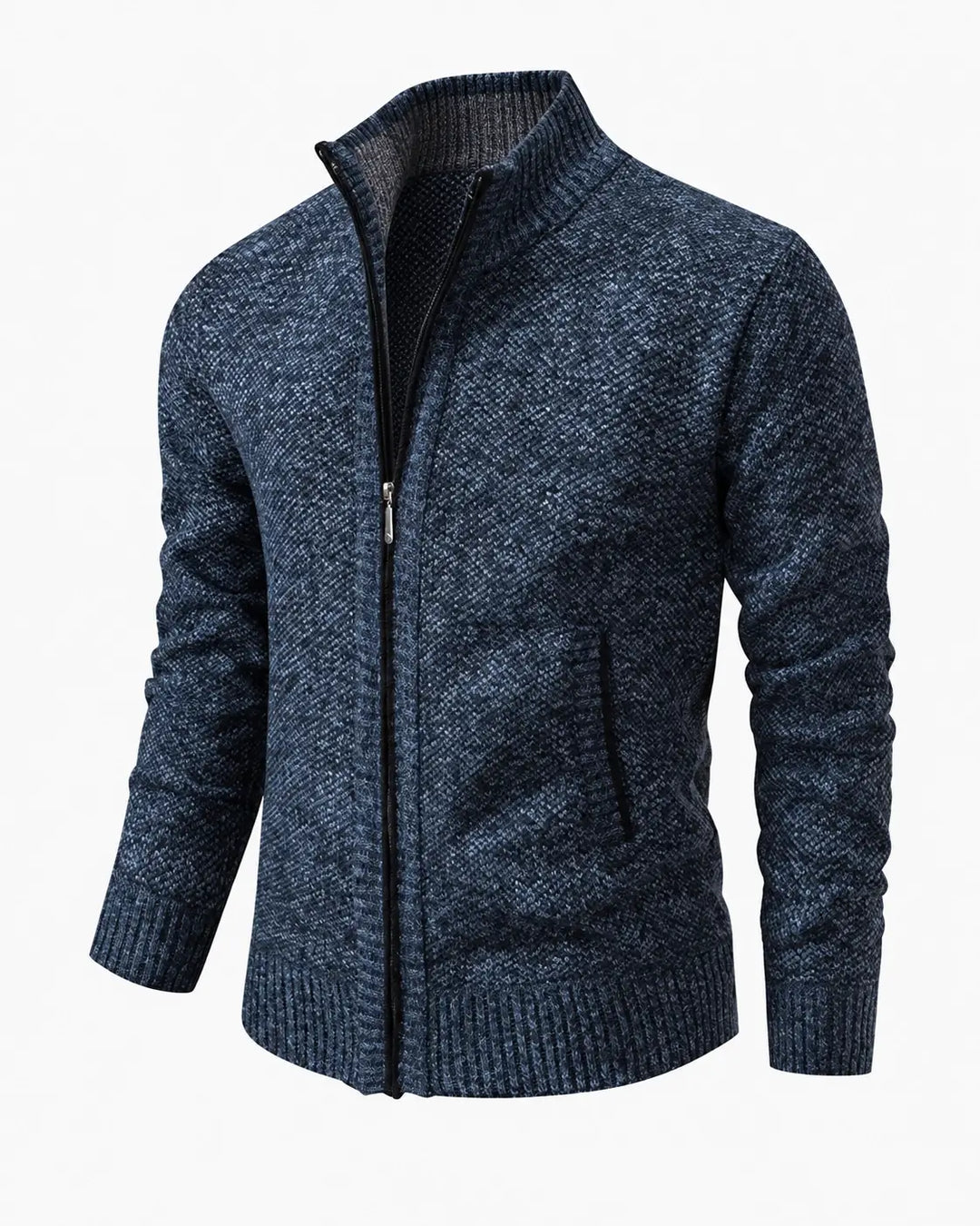 TEXTURED KNIT ZIP JACKET FOR MEN