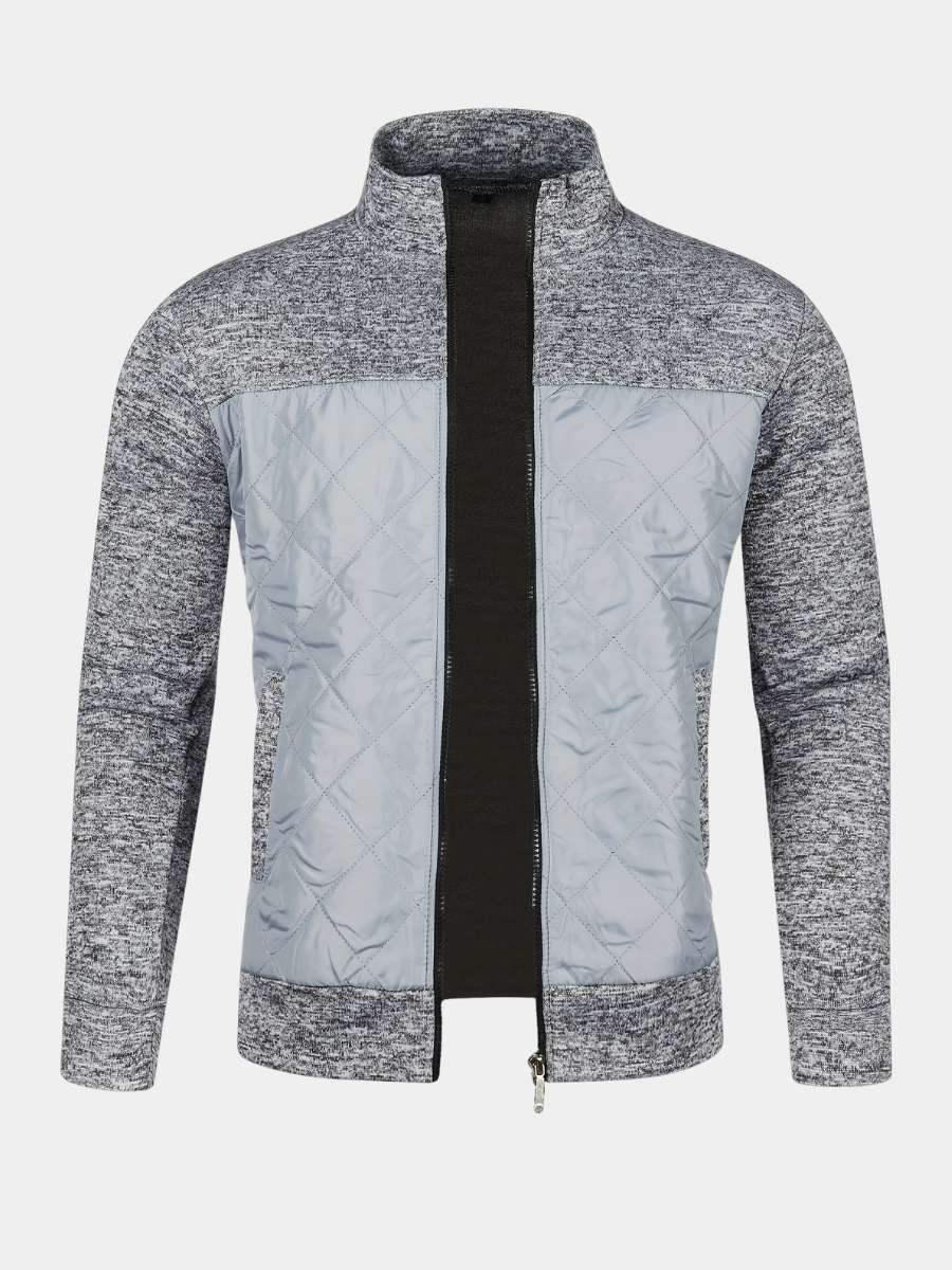 Men's Stand Collar Zip Knit Jacket