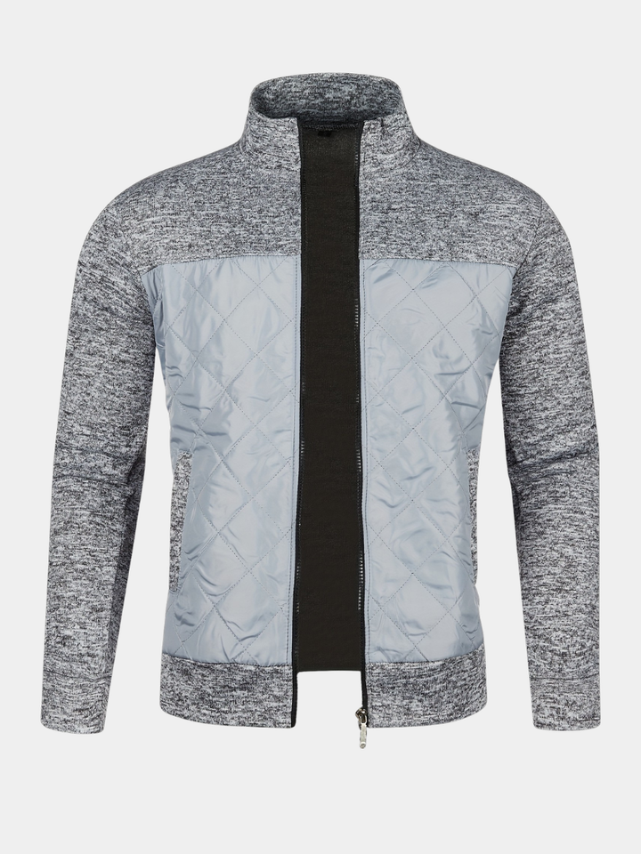 Men's Stand Collar Zip Knit Jacket