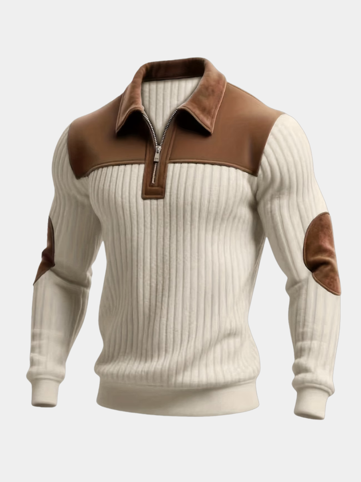 Men's Ribbed Half Zip Sweater