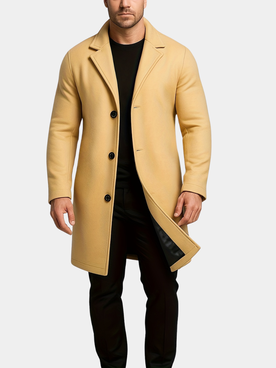 MID LENGTH TWEED OVERCOAT FOR MEN