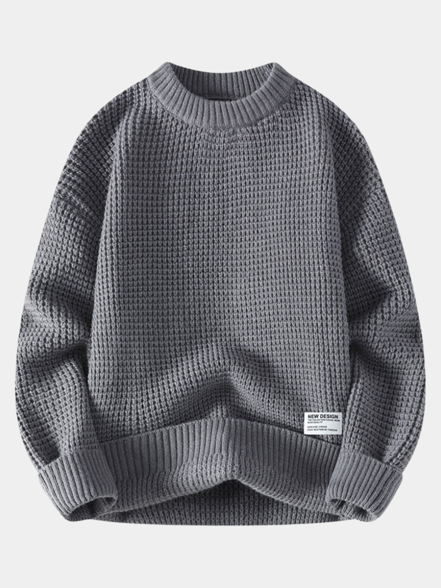 HONEYCOMB KNIT CREW NECK SWEATER FOR MEN