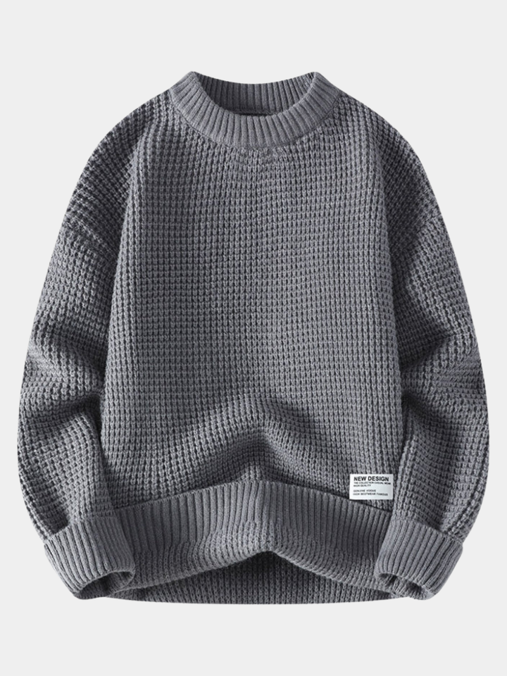 HONEYCOMB KNIT CREW NECK SWEATER FOR MEN