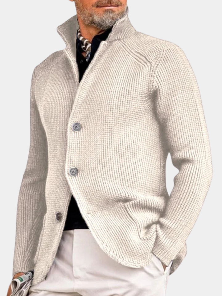 Men's Stand Collar Knit Cardigan