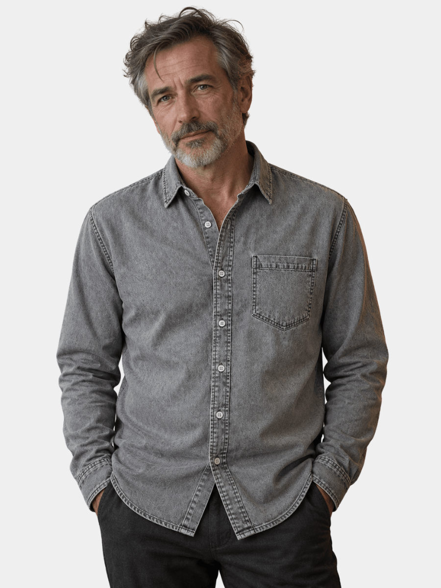PRE-WASHED COTTON SHIRT FOR MEN