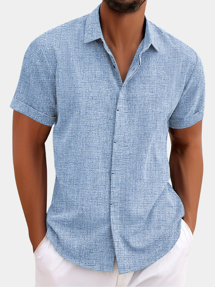 Men's Linen Lapel Shirt