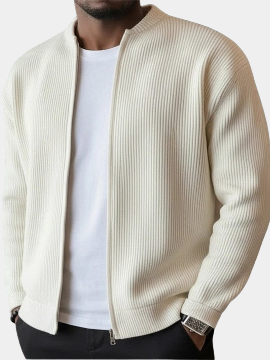 Men's Ribbed Zip Cardigan Jacket