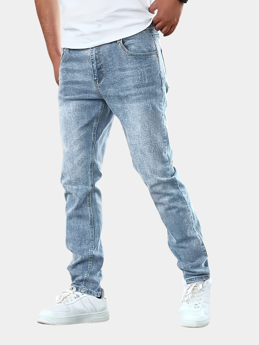 Men's Washed Stretch Denim Jeans