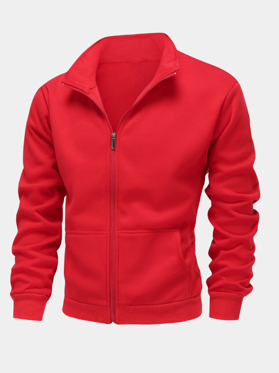 SOLID HIGH NECK HOODIE FOR MEN