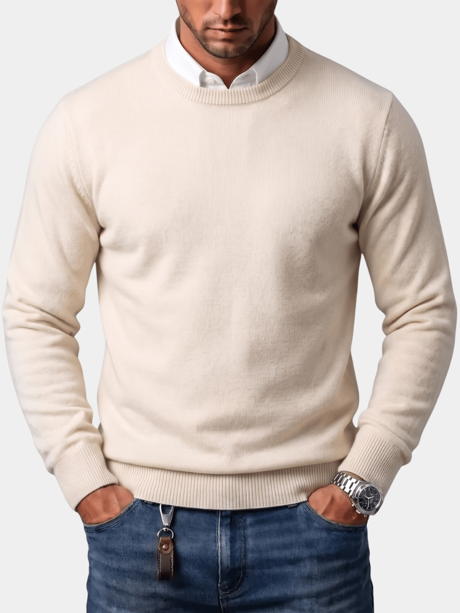 RIBBED CREW NECK SWEATER FOR MEN