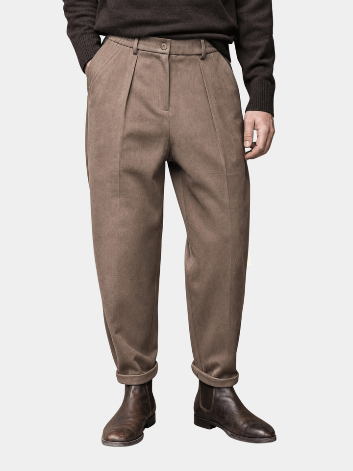 TAPERED WOOL BLEND TROUSERS FOR MEN
