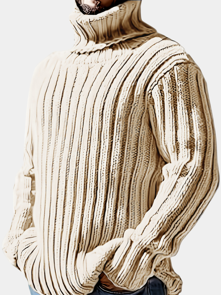 Men's Textured High Neck Sweater