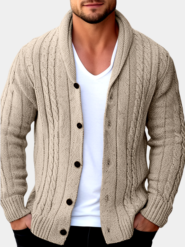 Men's Textured Knit Cardigan