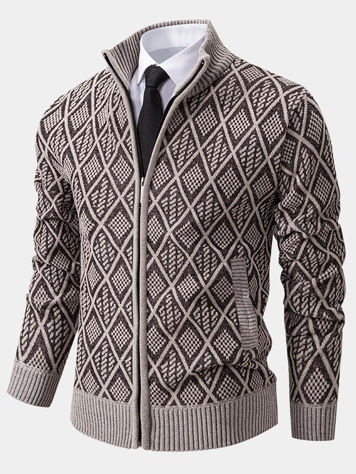 Men's Geometric Knit Cardigan