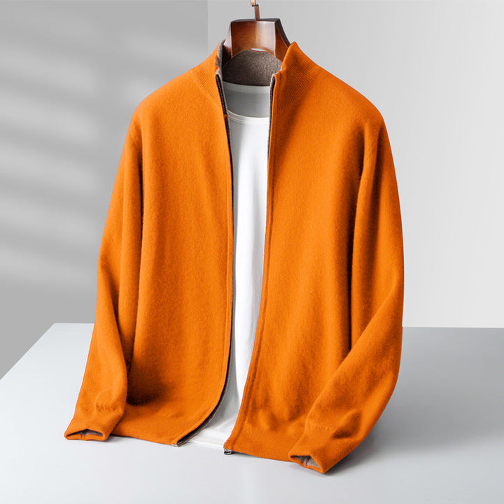 Men's Zippered Knit Cardigan