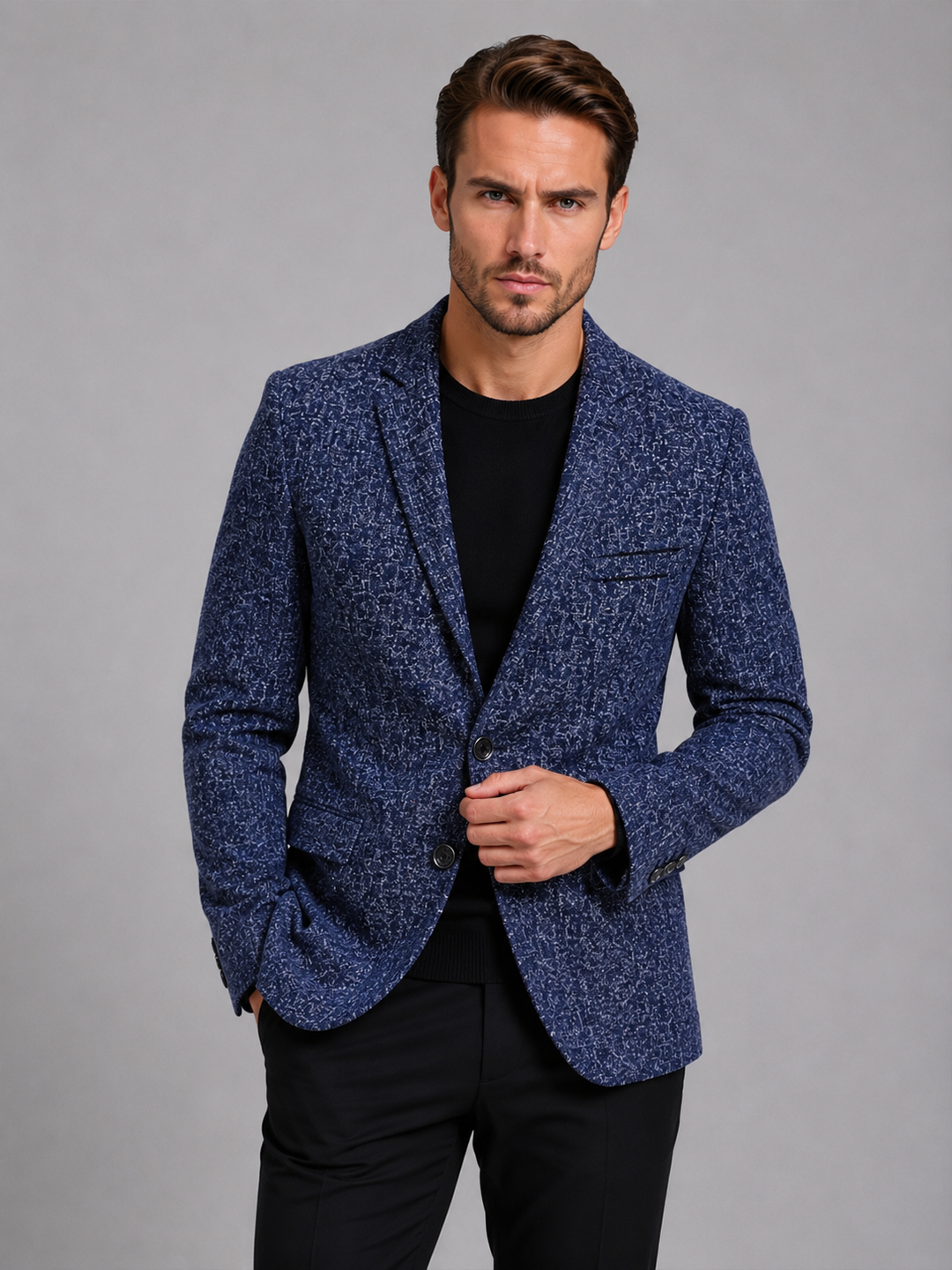 Men’s Slim Fit Tailored Blazer - Smart-Casual Structured Jacket