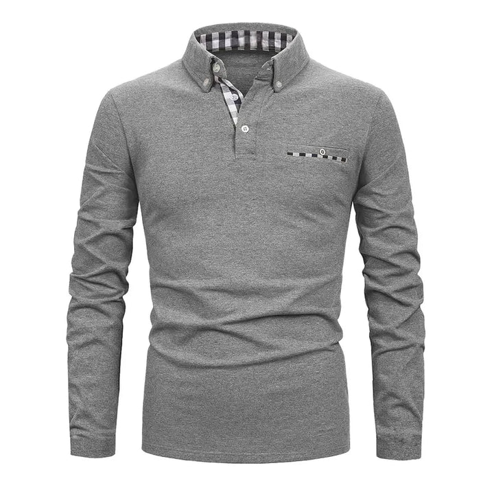 GEOMETRIC GRID POLO SHIRT FOR MEN