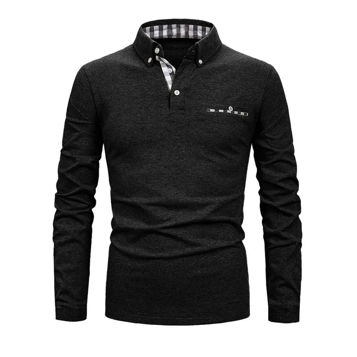GEOMETRIC GRID POLO SHIRT FOR MEN