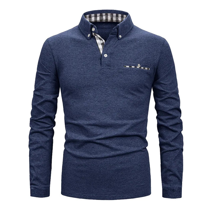 GEOMETRIC GRID POLO SHIRT FOR MEN