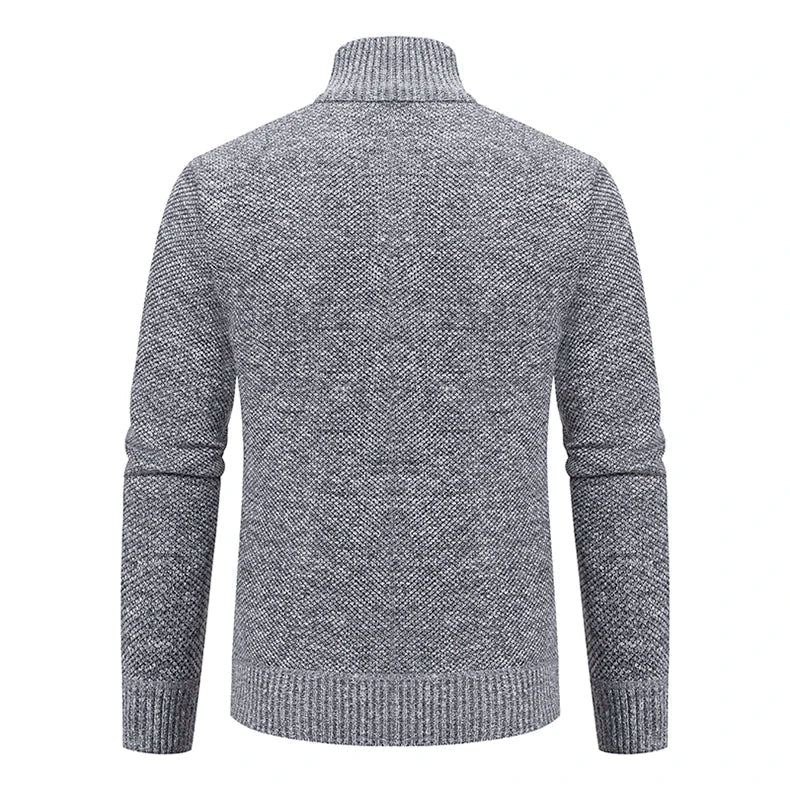 TEXTURED KNIT ZIP JACKET FOR MEN