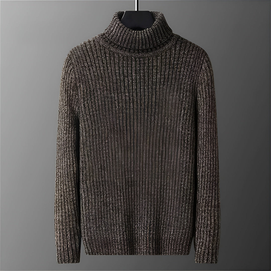 Men's Textured Turtleneck Sweater