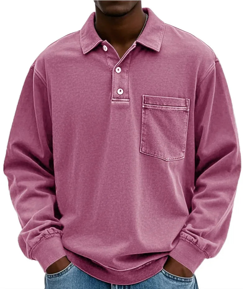 LONG SLEEVE POLO SHIRT FOR MEN