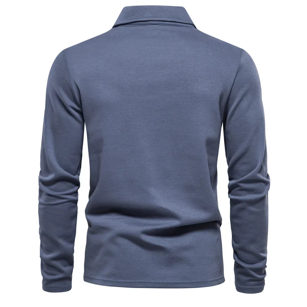 Men's Structured Collar Cotton Polo Shirt