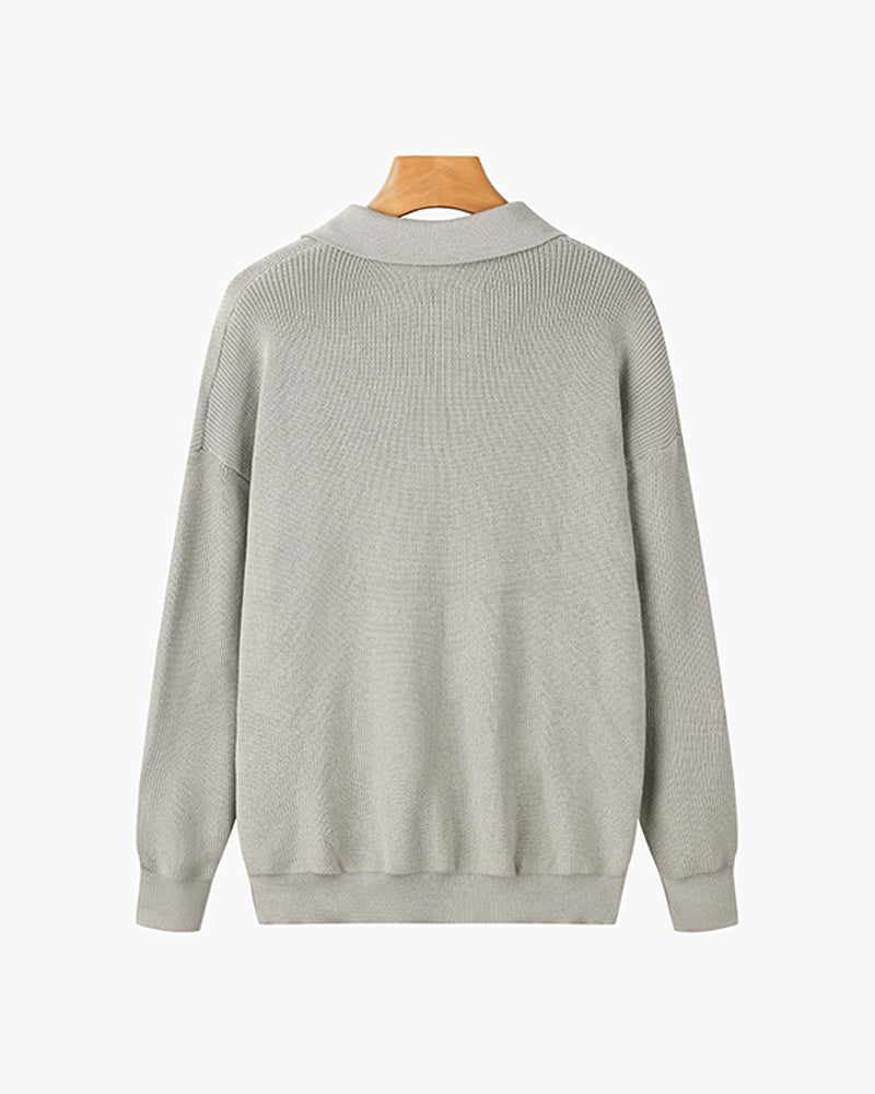 Men's Textured Zip Sweater