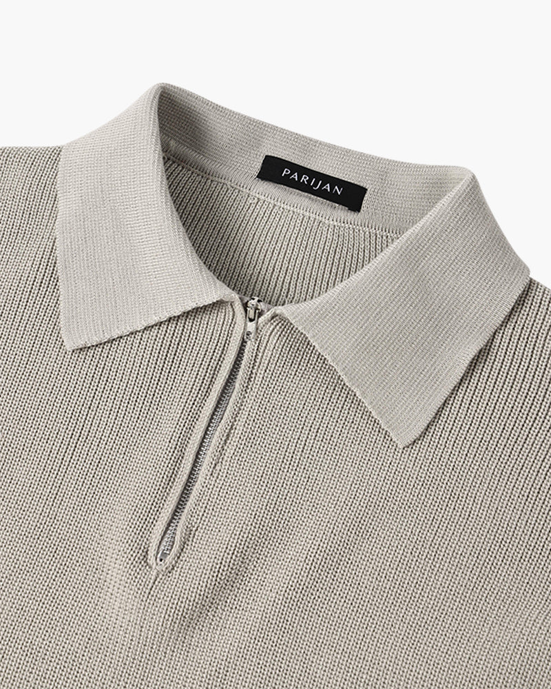 Men's Textured Zip Sweater