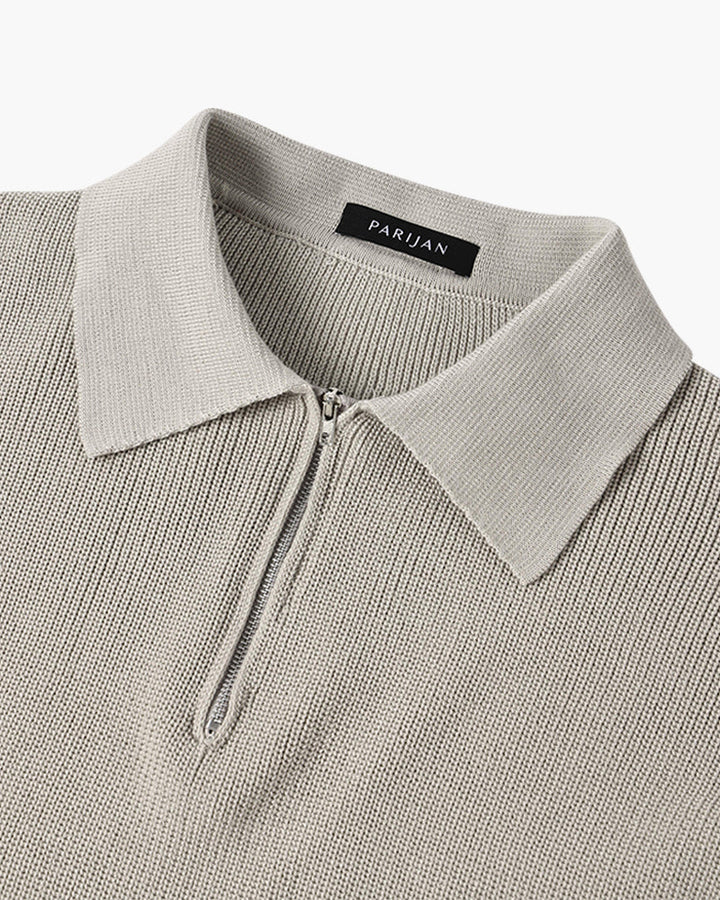 Men's Textured Zip Sweater