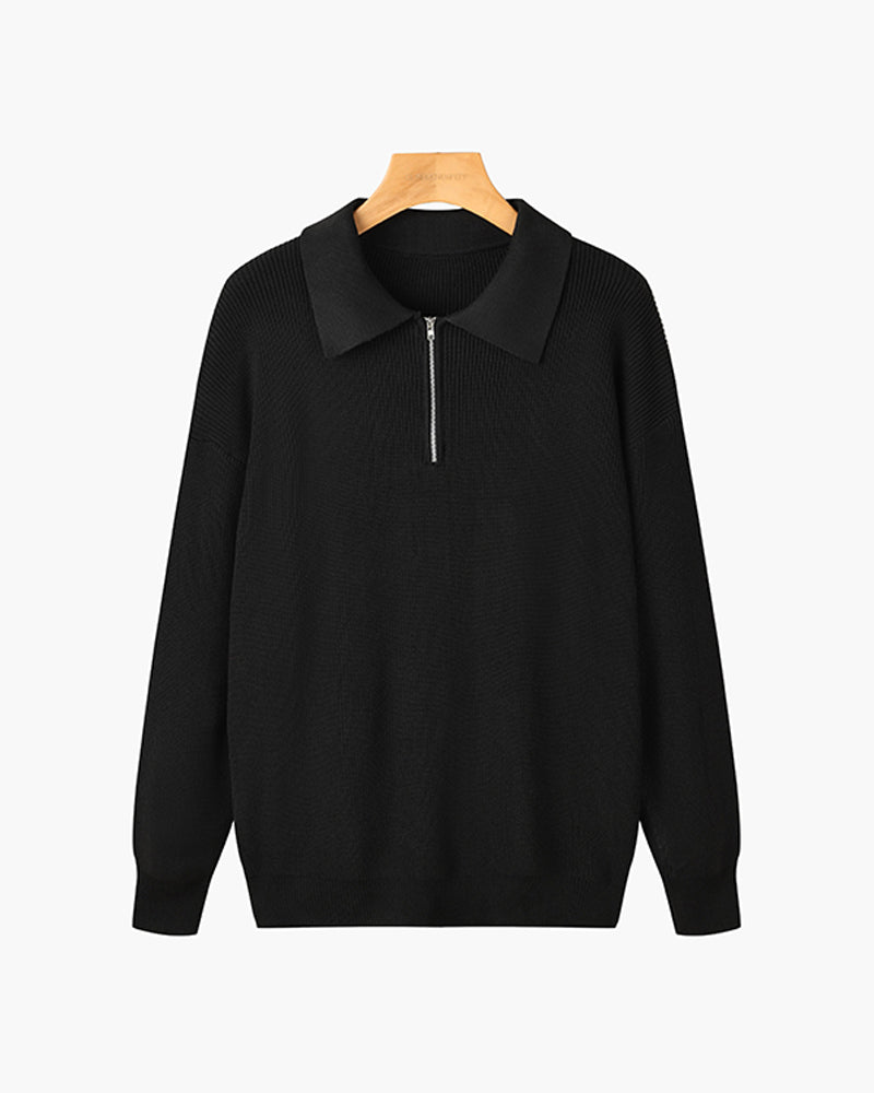 Men's Textured Zip Sweater