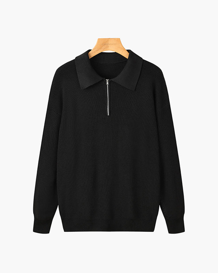 Men's Textured Zip Sweater