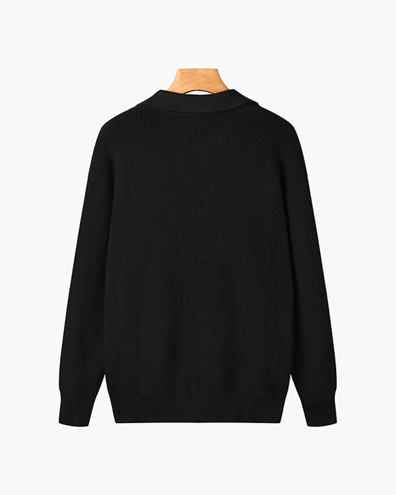 Men's Textured Zip Sweater