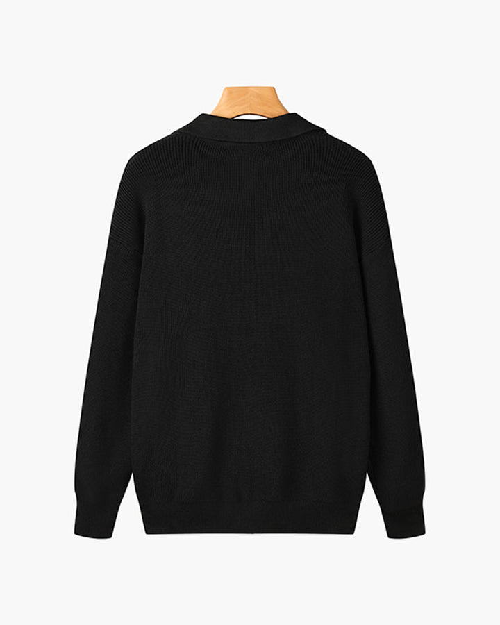 Men's Textured Zip Sweater