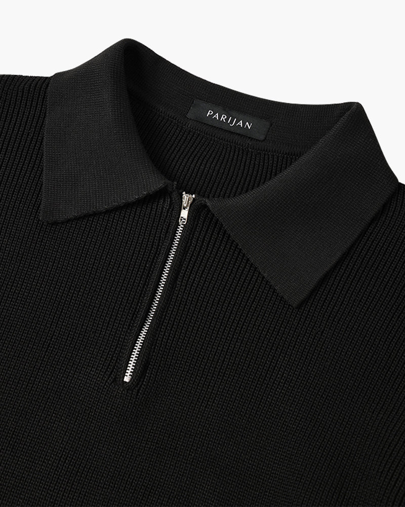 Men's Textured Zip Sweater