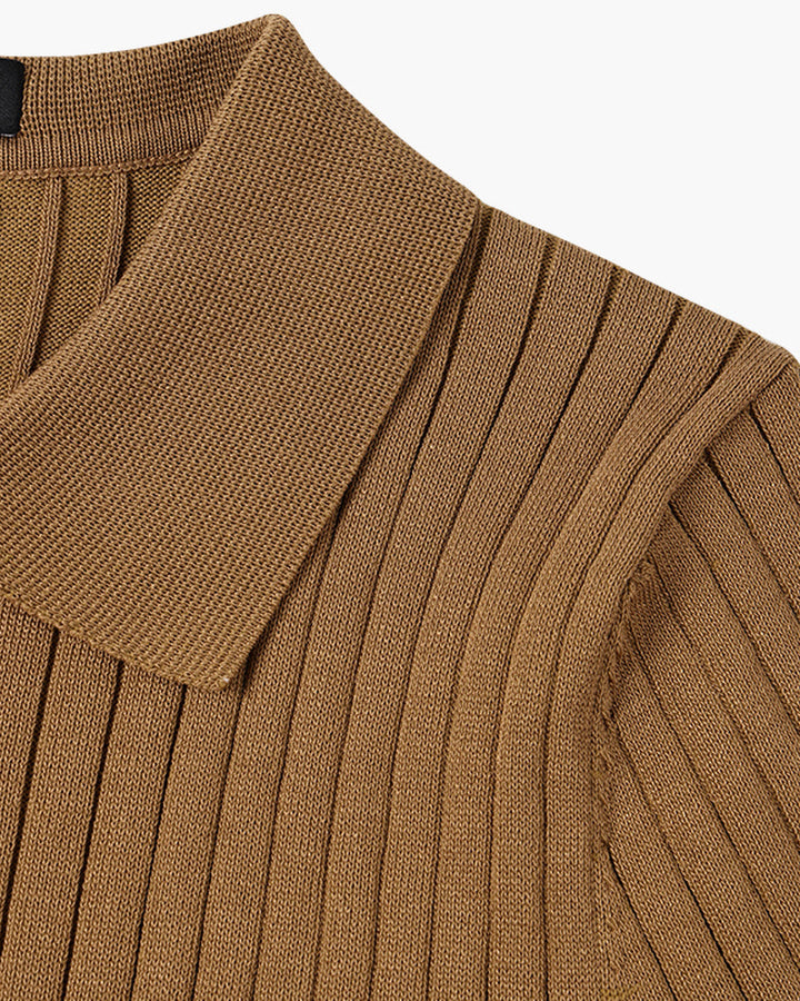 Men's Textured Cotton Polo Shirt