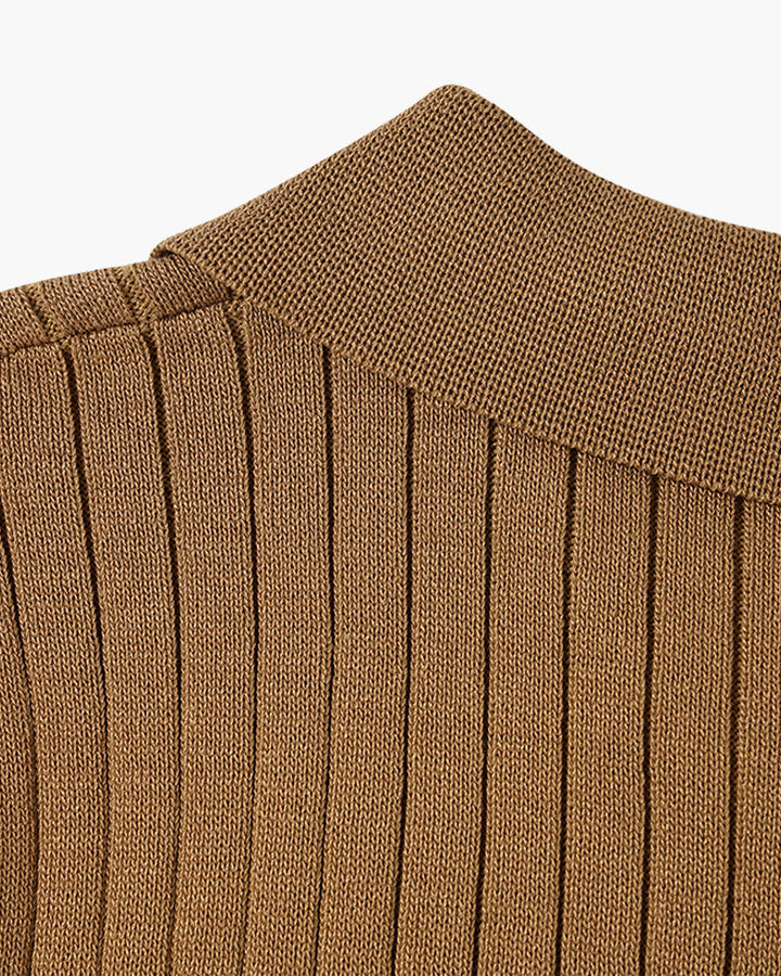 Men's Textured Cotton Polo Shirt