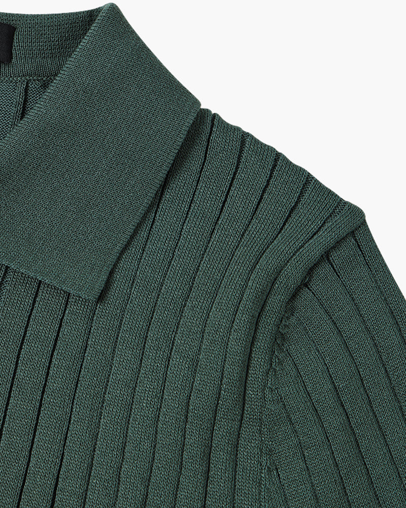 Men's Textured Cotton Polo Shirt