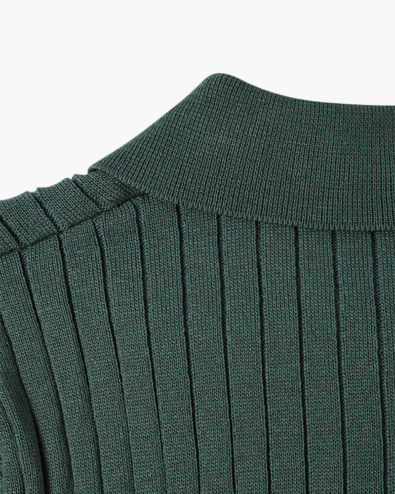 Men's Textured Cotton Polo Shirt