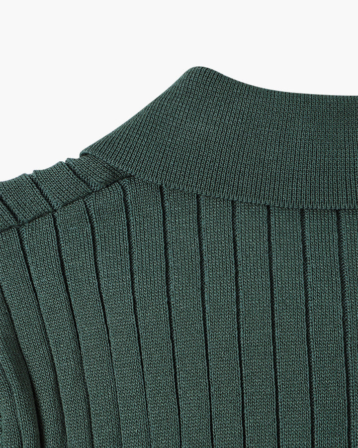 Men's Textured Cotton Polo Shirt