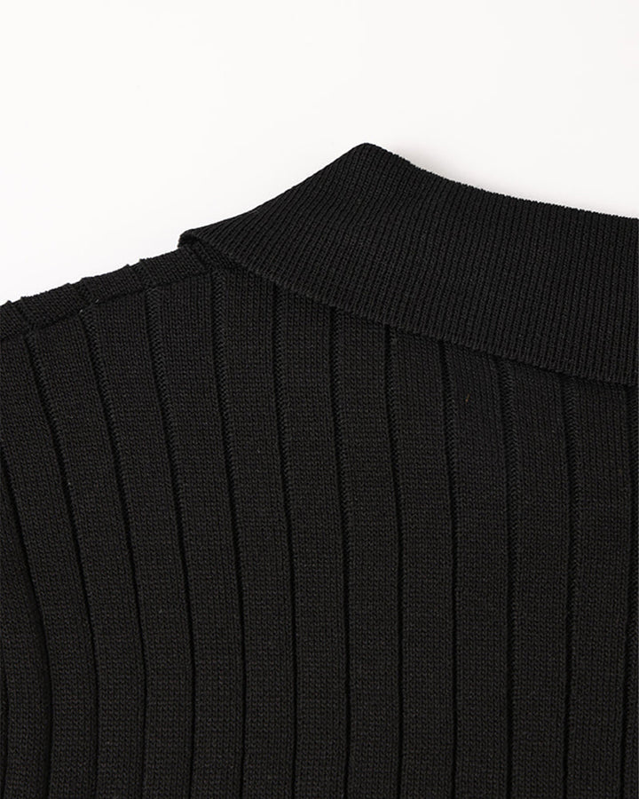 Men's Textured Cotton Polo Shirt