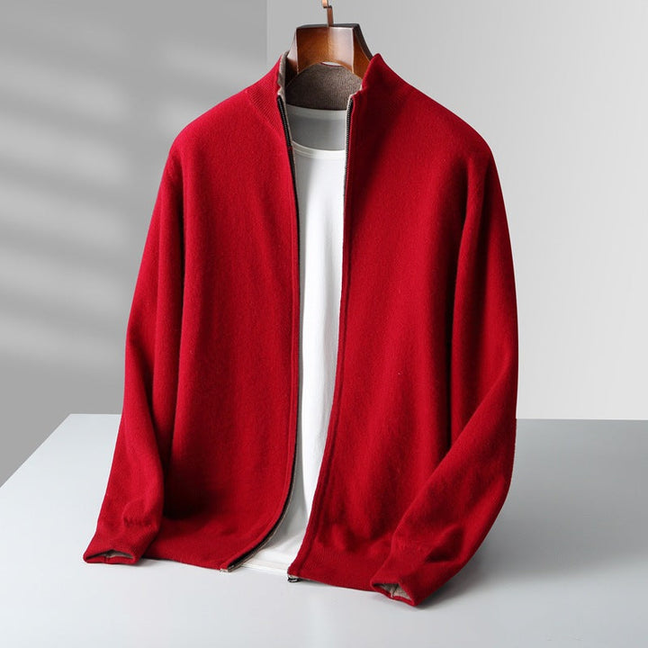 Men's Zippered Knit Cardigan
