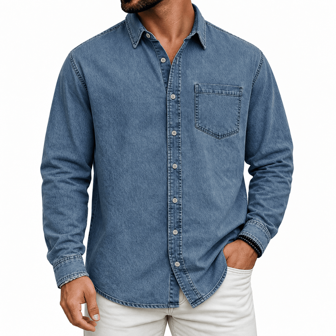 PRE-WASHED COTTON SHIRT FOR MEN