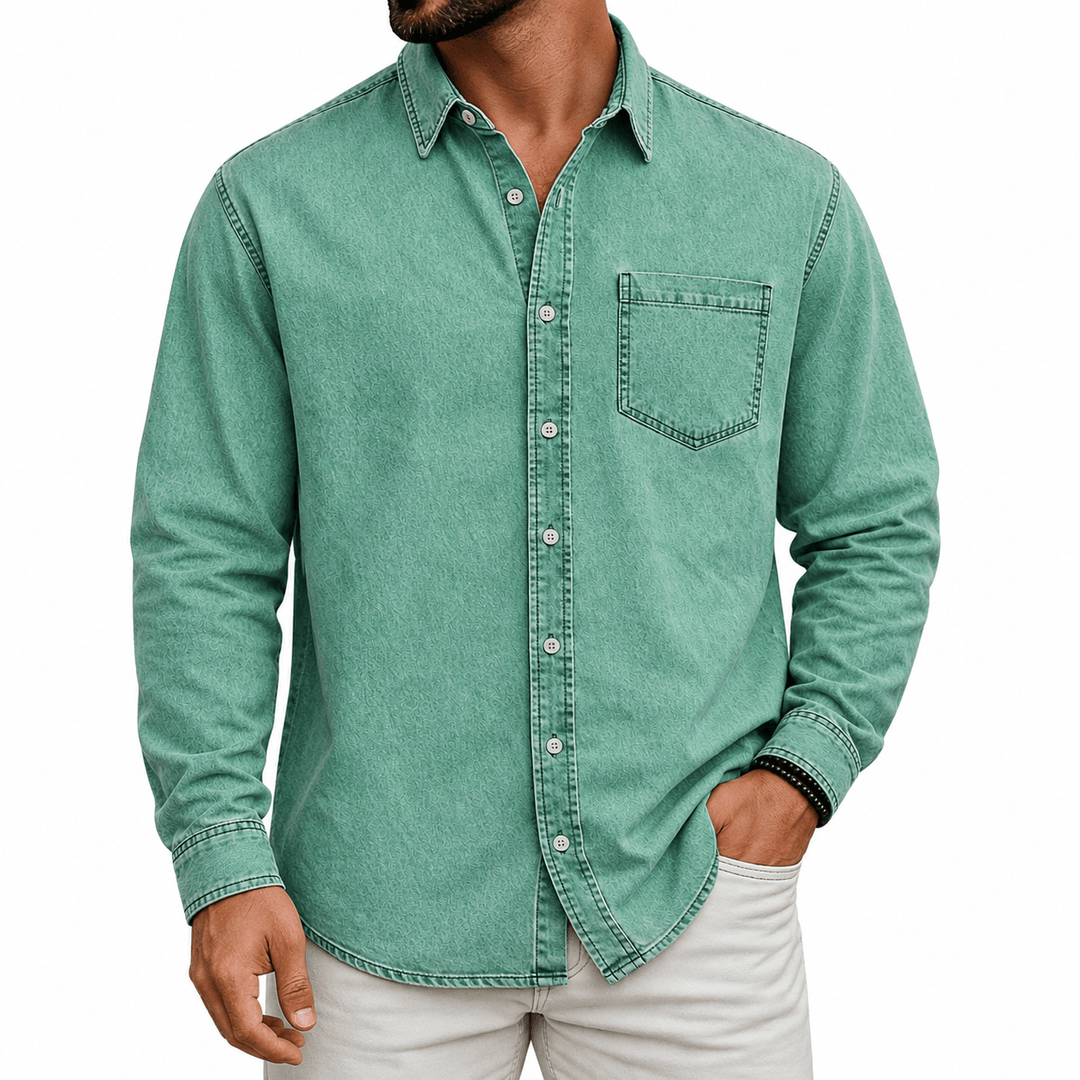 PRE-WASHED COTTON SHIRT FOR MEN