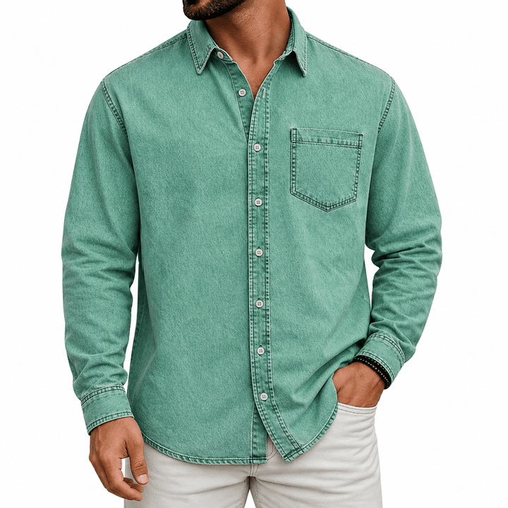 PRE-WASHED COTTON SHIRT FOR MEN
