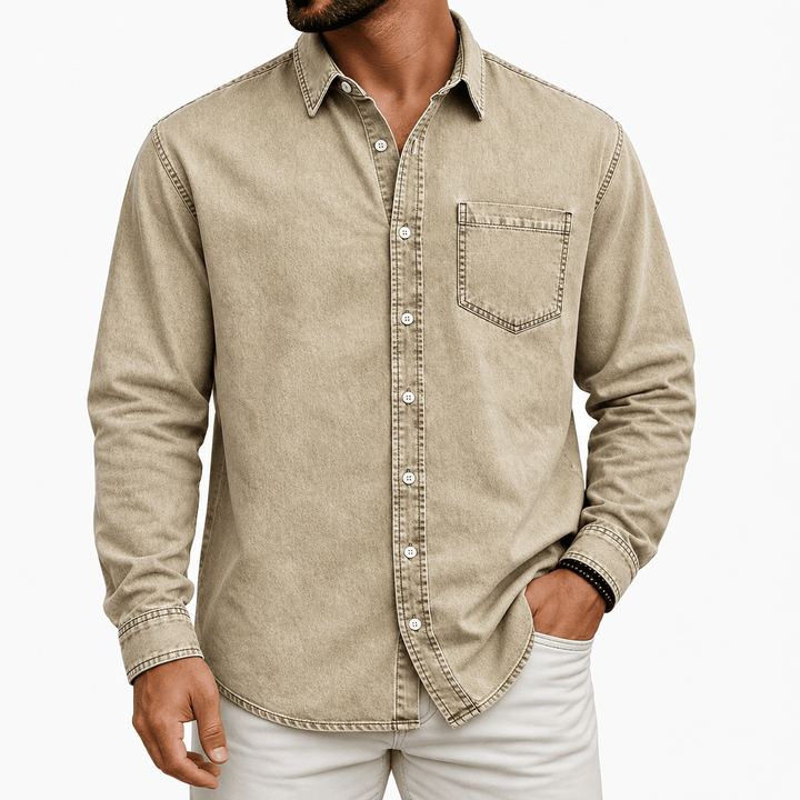 PRE-WASHED COTTON SHIRT FOR MEN