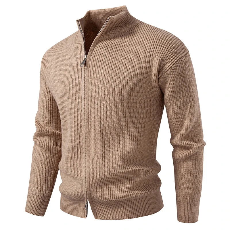 Men's Textured Zip Cardigan