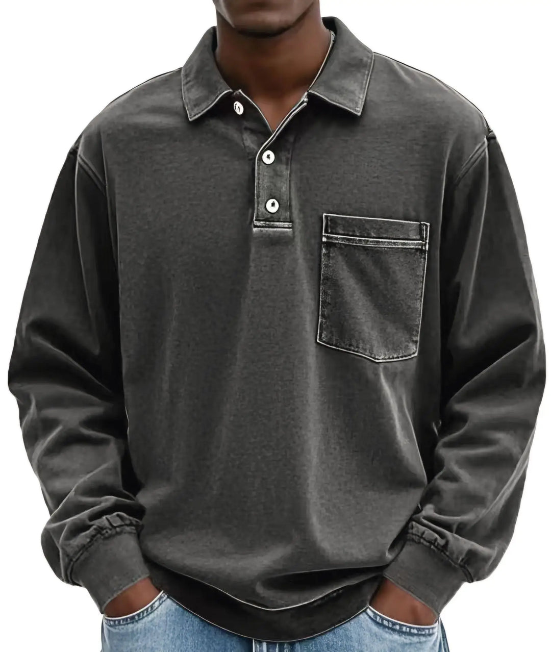 LONG SLEEVE POLO SHIRT FOR MEN