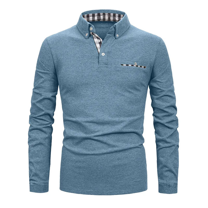 GEOMETRIC GRID POLO SHIRT FOR MEN