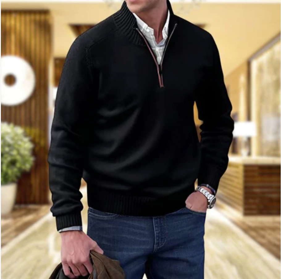 Men's Zippered Knit PUllover